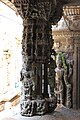 Ornate pillar of the vasanta mantapa, made of soap stone, is a Hoysala era contribution[citation needed]