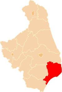 Okres Hajnówka na mapě vojvodství