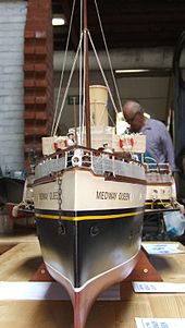 A model of the Medway Queen. The ship was rebuilt at Abels under Heritage Lottery Funding. PS Medway Queen model.jpg