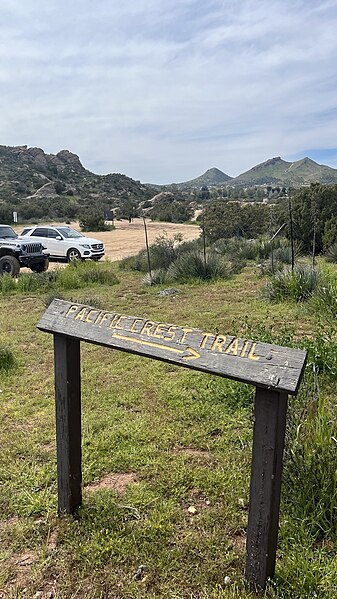 A Pacific Crest Trail sign at Vasquez Rocks