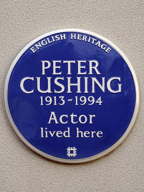 English Heritage blue plaque at 32 St James' Road, Purley, London