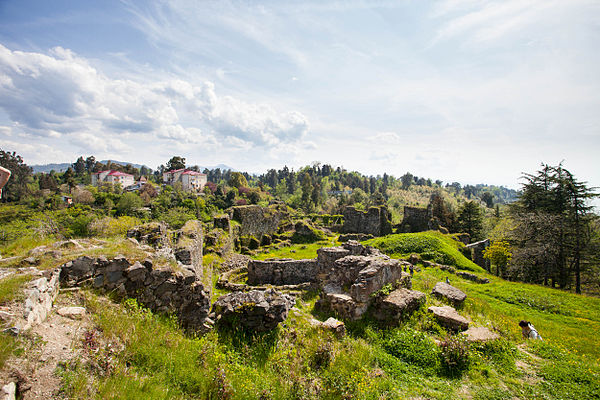 Ruins of the Petra fortress and the Church of St. John the Baptist