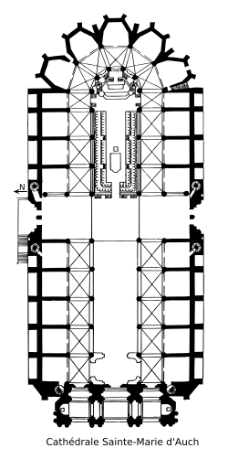 Plan der Kathedrale von Auch