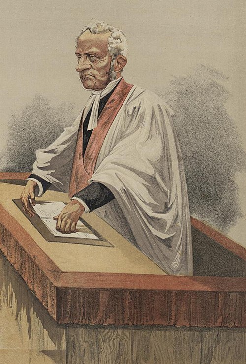 A caricature of Stanley in Vanity Fair, 1872. The caption was "Philosophic Belief".