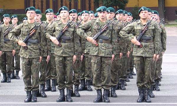 Polish army recruits on foot drill, 2007