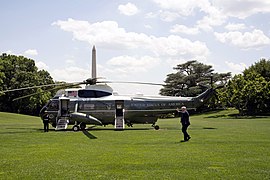 Marine One in de tuin van het Witte Huis