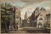 Gezicht op de Haagse toren vanuit de Prinsestraat (1775)