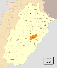 Location of Sahiwal in Punjab.