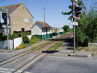 A view of St Mary's Bay railway station looking towards Dymchurch RH and DR - St Marys Bay Station a.jpg