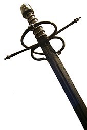 An early rapier or "side-sword" on exhibit in the Castle of Chillon. Rapiere-img 0097.jpg