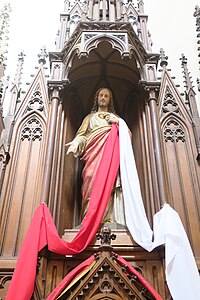 Side altar to the Sacred Heart of Jesus in St. Peter's Abbatial church in Remiremont, France