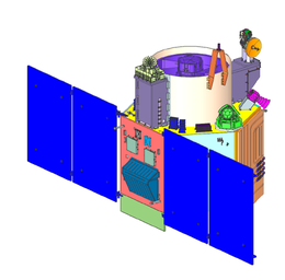 Рендериране на сателит Cartosat-3 в разгърната конфигурация.png