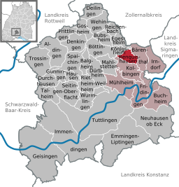 Läget för Renquishausen i Landkreis Tuttlingen