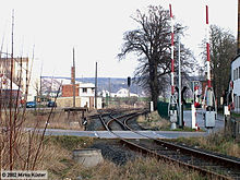 Roßleben: Einfahrt in das Bahnhofsgelände