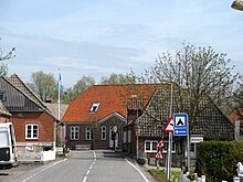 Rudbøl as seen from the bridge over the Vidå