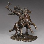 "The Cryer," bronze sculpture