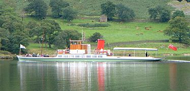 Ullswater steamer SS Lady of the Lake leaves Glenridding