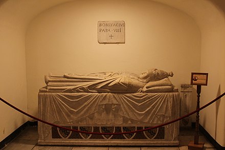 The tomb of Boniface VIII in the Vatican grotto