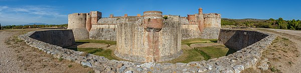 Fort de Salses, Salses-le-Château, Pyrénées-Orientales, France; view from east