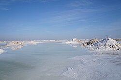 Salt Lake in Khara near the city of Varzaneh