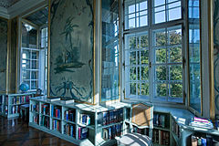 Max Reinhardt Library in Schloss Leopoldskron, Salzburg, Austria. Modelled after the St. Gallen's monastery library in Switzerland.