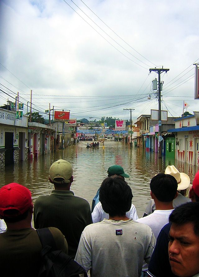 Überschwemmung in San Pedro Charchá durch den Río Cahabón, 2007