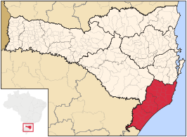 Ligging van de Braziliaanse mesoregio Sul Catarinense in Santa Catarina