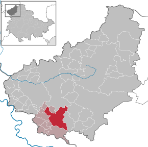 Poziția  Schimberg pe harta districtului Eichsfeld