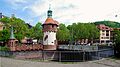 Deutsch: Schwabentorbrücke: Turm und Brunnenhaus