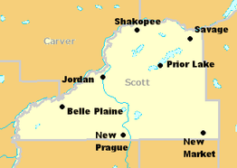 Kaart van Scott County