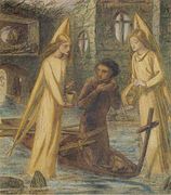 The Quest of the Holy Grail, 1855, watercolour, conceived by Siddal, executed jointly with Rossetti