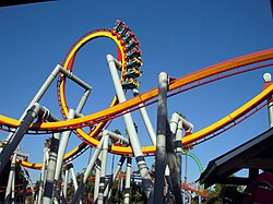 Silver Bullet Rollercoaster Ride. Knott's Berry Farm Theme Park