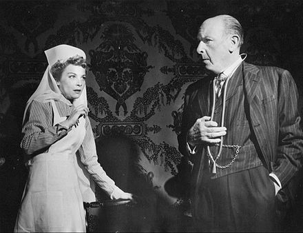 Joan Tetzel and Sir Cedric Hardwicke in "Strange Death at Burnleigh" (1957)