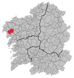 Vị trí của Mazaricos bên trong Galicia