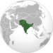 South Asia (orthographic projection) without national boundaries.svg