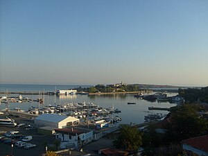 Marina of Sozopol with Sweti Kirik behind