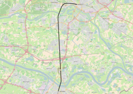 Spoorlijn Arnhem - Nijmegen op de kaart