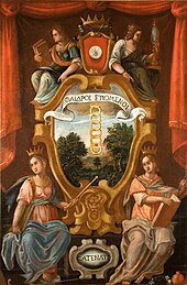 Stemma con motto dell'Accademia dei Catenati. Opera del cavaliere Sforza Compagnoni