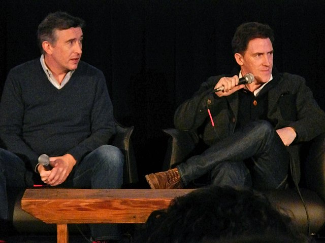 Steve Coogan and Brydon at the Sundance Film Festival promoting The Trip to Spain (2014)