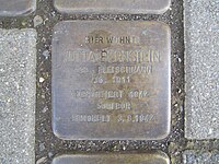 Stolperstein Jutta Bernstein, 1, Hüttenstrasse 26, Sangerhausen, Mansfeld-Südharz district.jpg