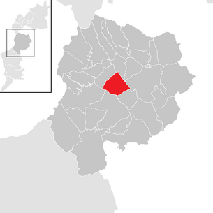 Location of the municipality of Stoob in the Oberpullendorf district (clickable map)