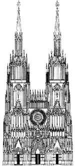 Η πρόσοψη του Καθεδρικού σε σχέδιο του Στάινμπαχ