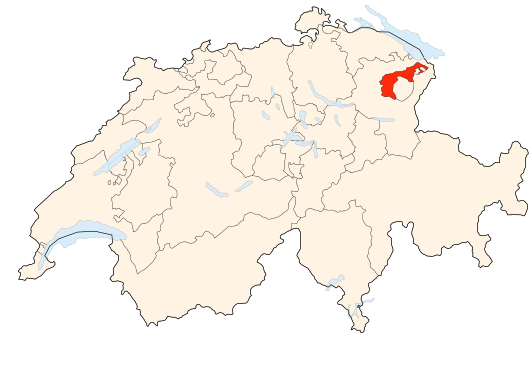 Kaart van Appenzell Ausserrhoden