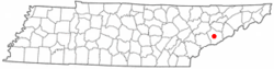 Location of Pigeon Forge, Tennessee