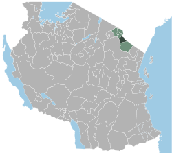 Location of the Mwanga District in Tanzania