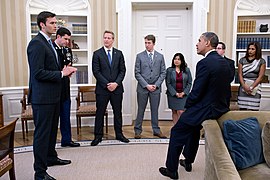 Jake Wood and veterans disaster service organization Team Rubicon with Barack Obama