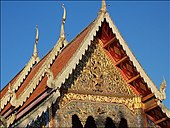 Roof and gable of the main viharn of Wat Phra Singh in Chiang Mai