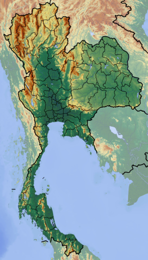 Сіріндхорнське водосховище. Карта розташування: Таїланд