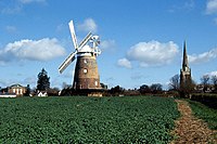 Thaxted Church and Windmill, from the south