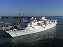 The M.S Regent Rainbow as M.S The Emerald ( Being one of the last ships that were in Regency Cruises still in operation) In Venice, Italy in 2008. The Emerald in Venice, Italy on May 13, 2008.jpg